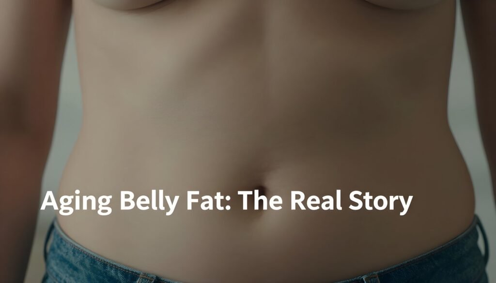 Educational image showing why belly fat after 40 is linked to stress and hormonal changes